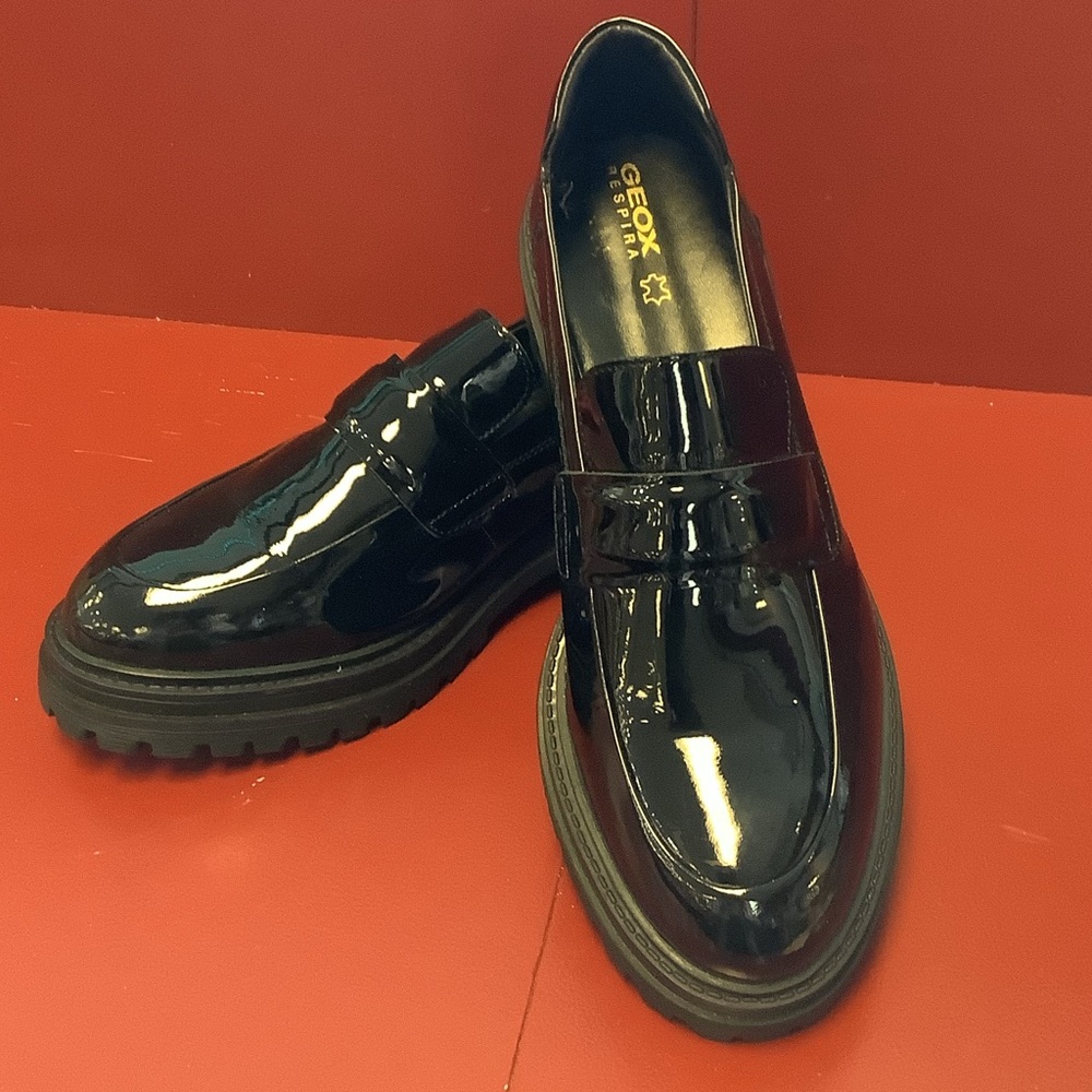 Geox Glossy Black Women's Loafers